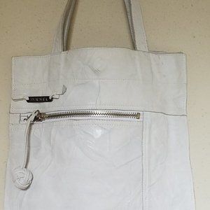 White Leather Diesel Shoulder Bag